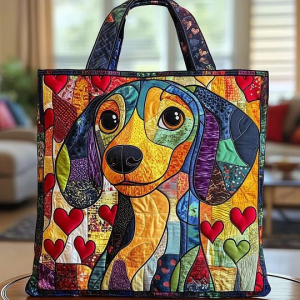 Colorful Dog Quilted Tote