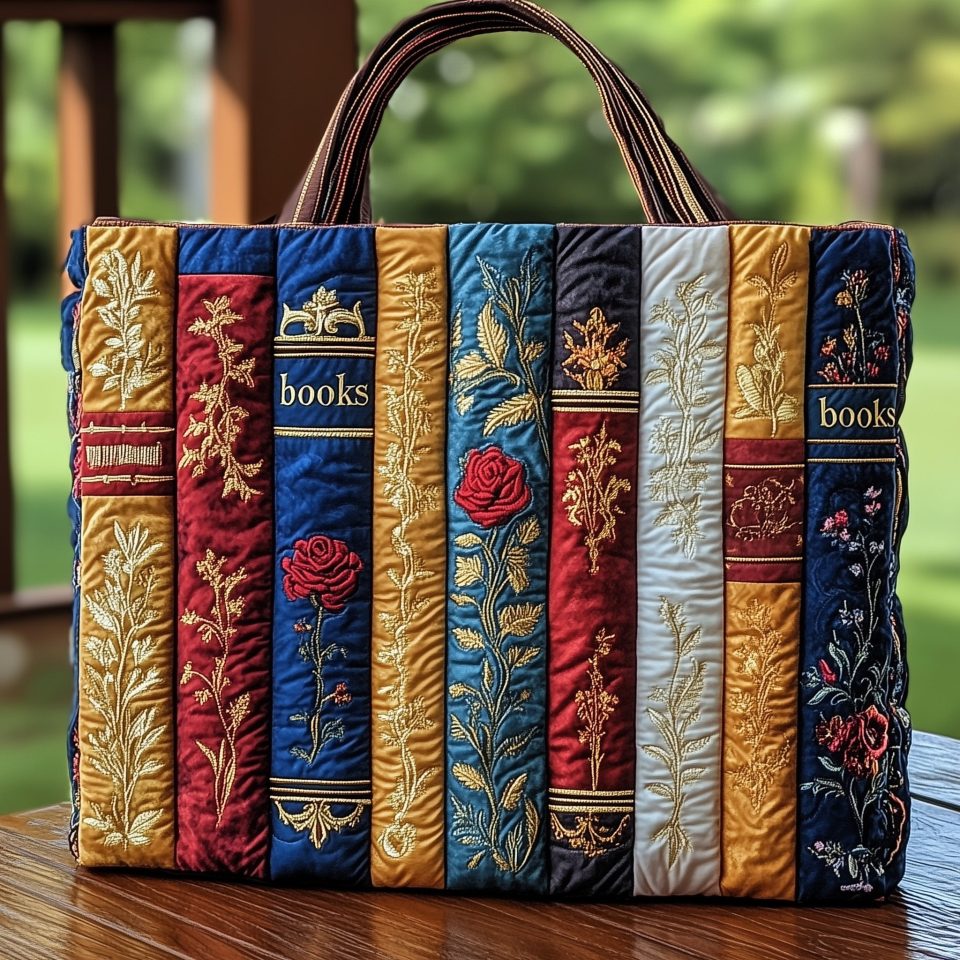Exquisite Books Quilted Tote Bag GFTOHD8089