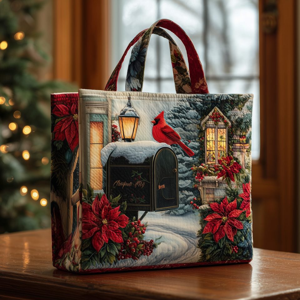 Cardinal Snow Quilted Tote Bag GFTOMA4537