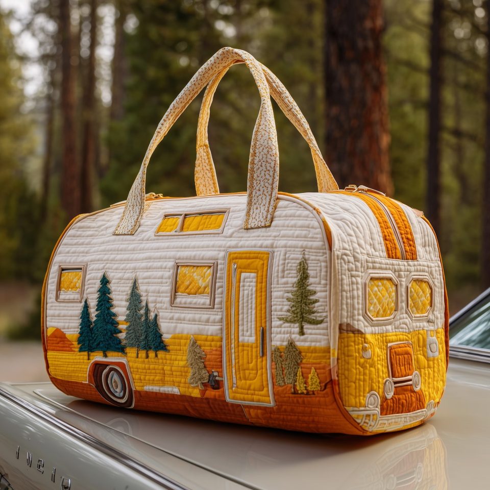 Vintage Camping Trailer Quilted Duffle Bag GFTOTP10764