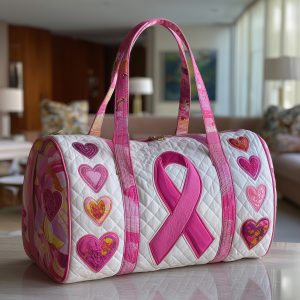 Brave Heart Ribbon Quilted Duffle Bag GFTOTP10732