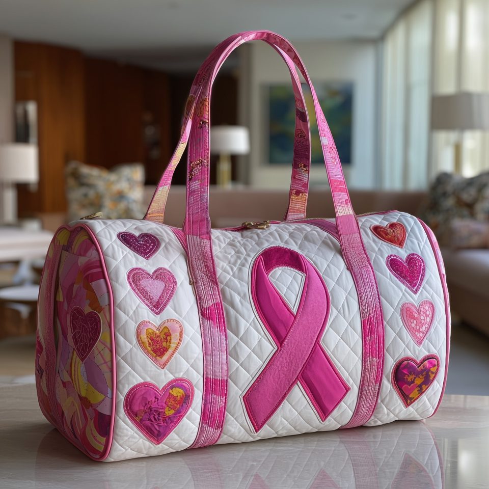 Brave Heart Ribbon Quilted Duffle Bag GFTOTP10732
