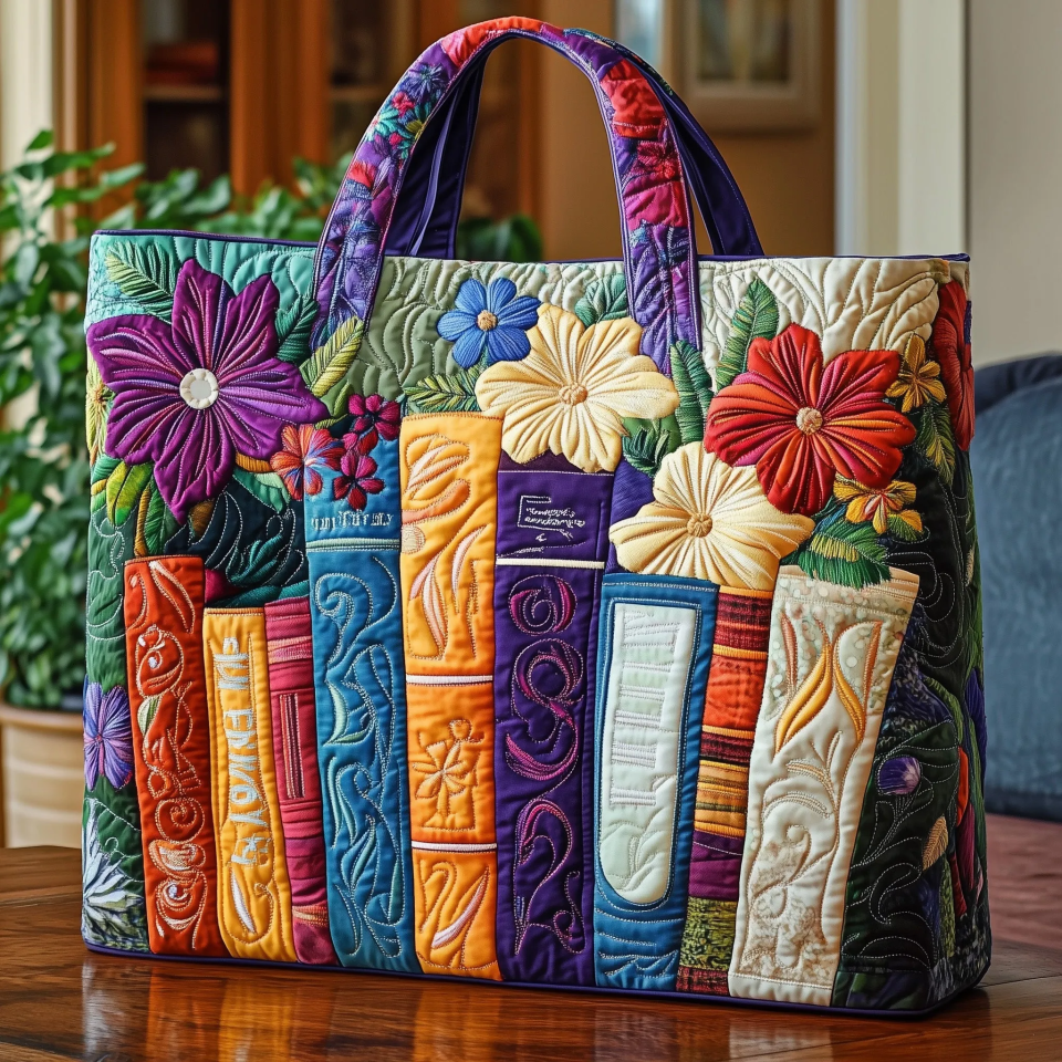 Bookworm Quilted Tote Bag GFTONL4872