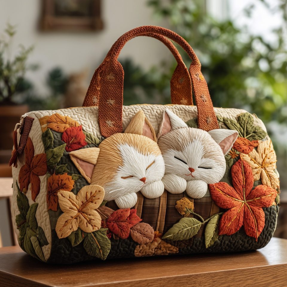 Autumn Cat Quilted Duffle Bag GFTONL5832
