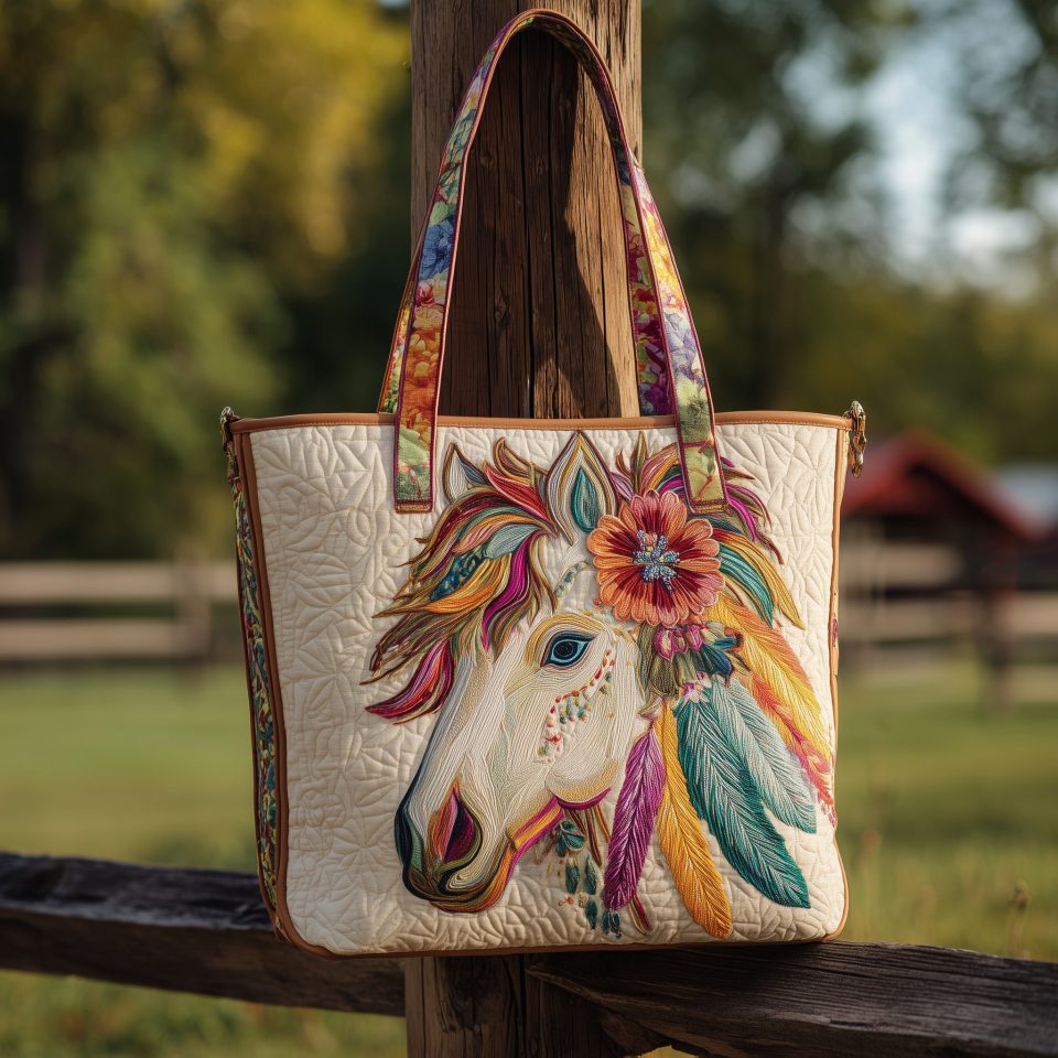 Dynamic Horse Quilted Tote Bag GFTOTL4223