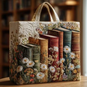 Exquisite Bookish Quilted Tote Bag GFTONL5210