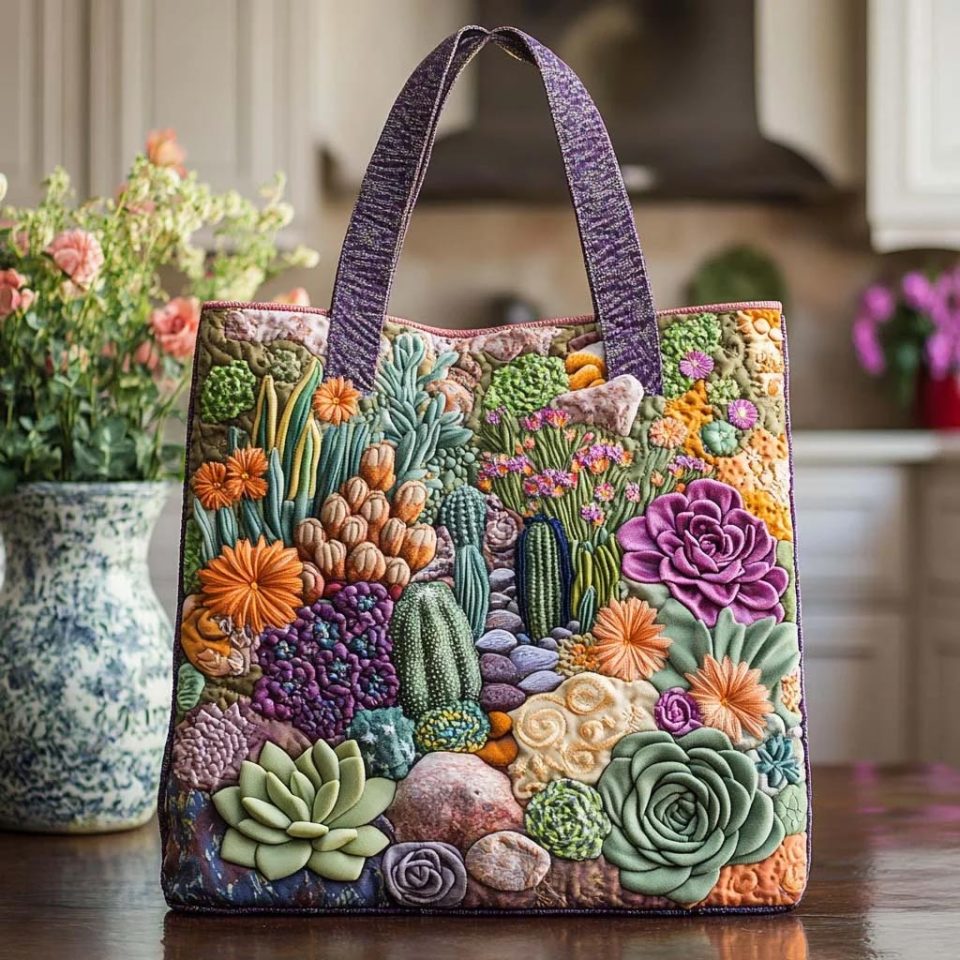 Succulent Quilted Tote
