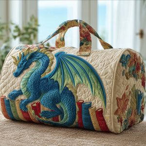 Bookish Dragon Quilted Duffle Bag GFTOTP9489